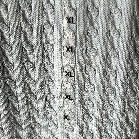 NWT Northern Isles Light Blue Cable Knit Sweater Vest and L/S Shirt - XL - Picture 5 of 9